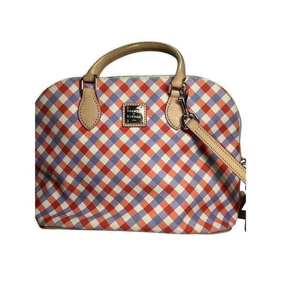 Dooney & Bourke Handbags - Dooney & Bourke Satchel Bag Womens Medium Multicolor Gingham Crossbody Zip